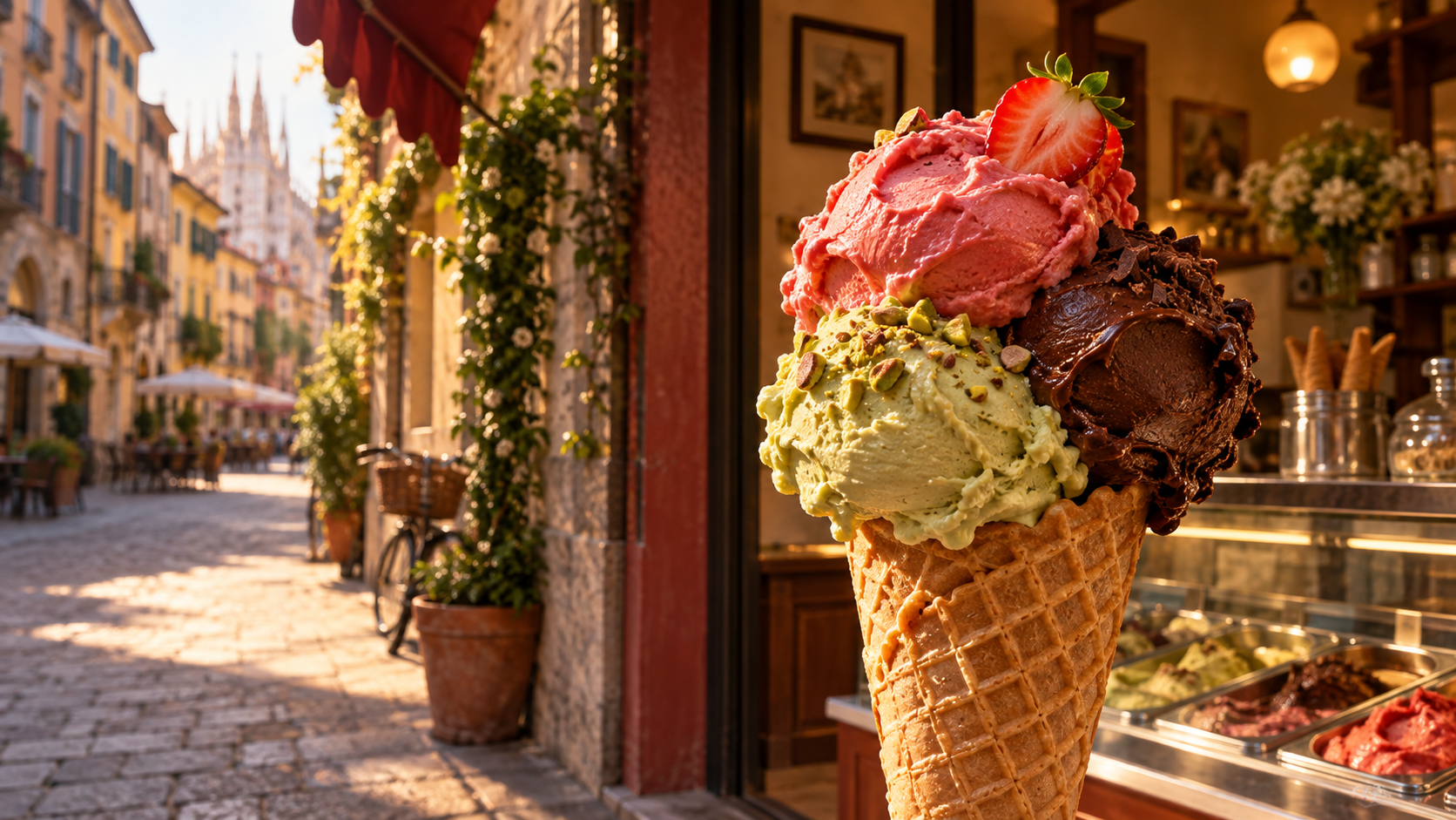 Gelato servito nella gelateria Vulci